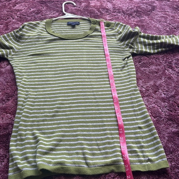 Vintage Tommy Hilfiger Green and Gray Preppy Striped Lightweight Sweater size XS - Picture 6 of 8